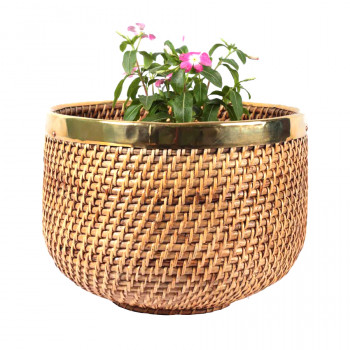 Natural Cane Planter (Egg Shaped 14")
