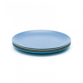 Set of 4 Bamboo Dinner plates for Babies, Toddler, kids & big-Kids - Coastal