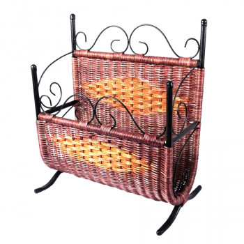 Eco-friendly Cane Magazine Holder for Office Space (Height 18")