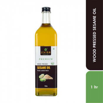 Jivika Cold Pressed Sesame Oil 1ltr Glass Bottle