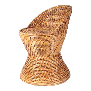 Natural Cane Stool (Height 14", Back Rest Height 6")
