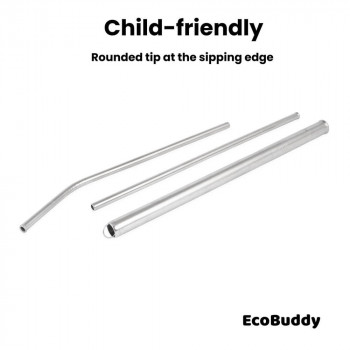 Stainless Steel 3 Straws Set with 1 Cleaning Brush & Cotton Pouch