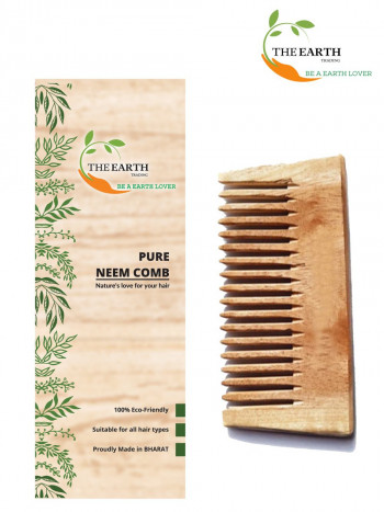 The Earth Trading Pure Kacchi Neem Wood Comb DETANGLE 