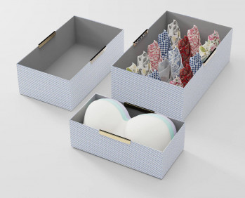 The Set of Organisers (Rectangle) - Blue Stripes (S,M & L)