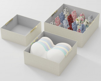 The Set of Organisers (Square) - Brown Stripe (S,M & L)