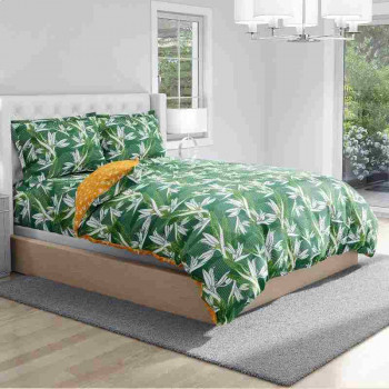 100% Pure Cotton Tropical Treasure Green Bedsheet Set