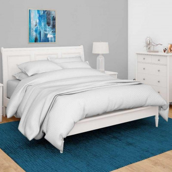 Antimicrobial 300TC Sateen Striped White Bedsheet Set 