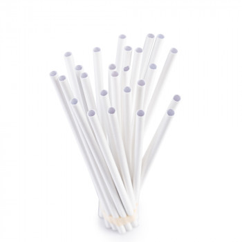 6mm Paper Straws white - Pack of 50
