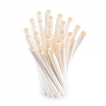 8mm Paper Straws white - Pack of 50