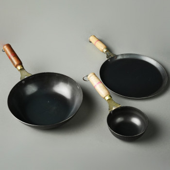 Pure Iron Family Combo Set Of 3 (Tadka Pan + Dosa Tawa + Wok)