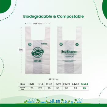 Biodegradable and Compostable U-cut Carry Bags 13x16 (75pcs) 3.5kgs Capacity