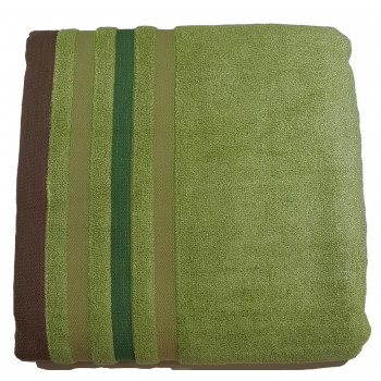 Bamboo Fiber Bath Towel - Green Stripes 70 X140 cms