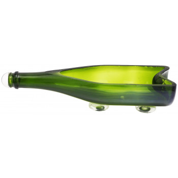 Decorative Serving Platter cum Glass Planter (Green)