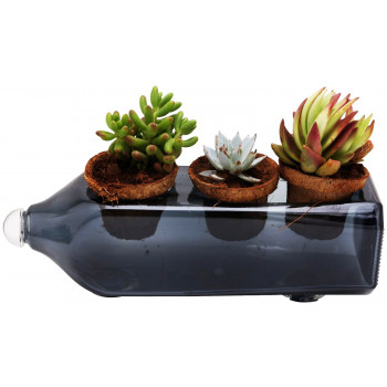 Hand Made Cutlery Holder cum Glass Bottle Planter (Black)