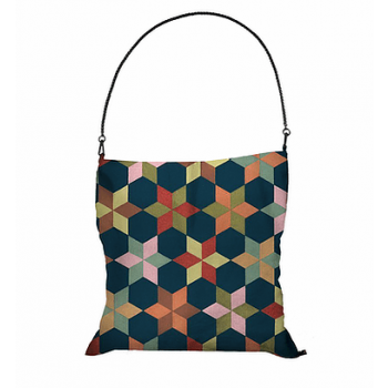 Tote scarf with print of Floral Geometry