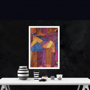 Textile collage wall décor - 12"x18"