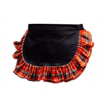 Kids Apron - Waist apron - black with red frill