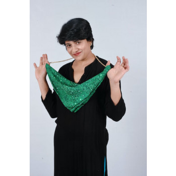 Tote scarf with print of Shimmer Green