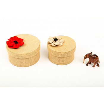 Jute Round Box - Set of 2