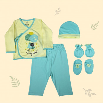 Shiny Baby Clothing Set | Magical Flite Jhabla, Legging, & CBM (0-3 Months)
