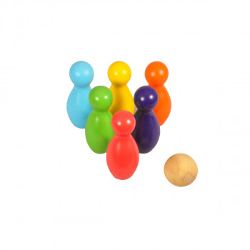 Thasvi Wooden Rainbow Bowling Set