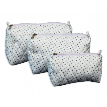 Toiletry Kit set - White with black spots