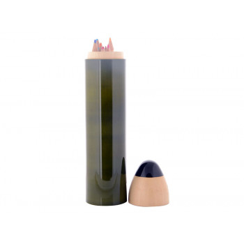 Wooden Pencil Box - Sketch Case Slim (Green)