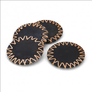 Longpi Black Stone Classic Coasters - Set of 4