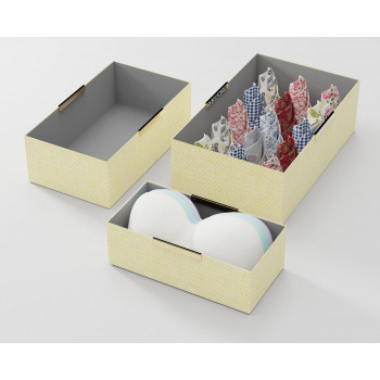 The Set of Organisers (Rectangle) - Yellow Stripes (S,M & L)