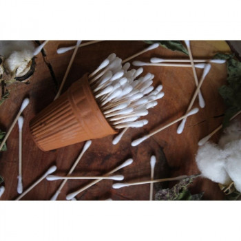 Bamboo Earbud with 80 Bamboo sticks and 160 cotton swabs