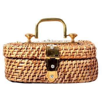 Natural Cane Jewellery cum Stationary Box (Rectangle 9" x 5")