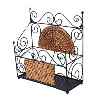 Rustic Cane Magazine Holder for Home (Height 12")