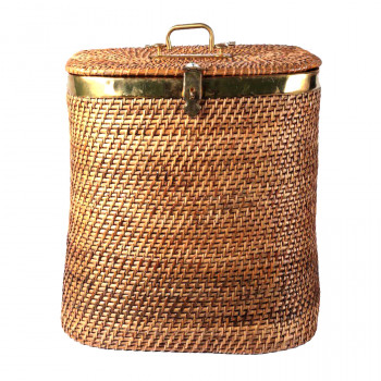 Natural Cane Storage cum Laundry Basket (Square 16")