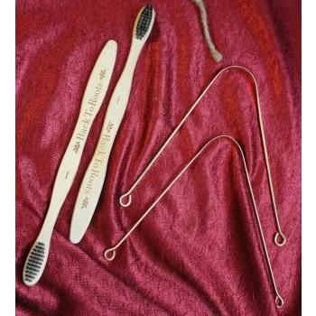 Dental Kit | Bamboo Toothbrush & Copper Tongue Cleaner | Pack of 2