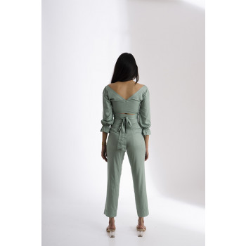 SOUL EYES GREEN TENCEL PANTS