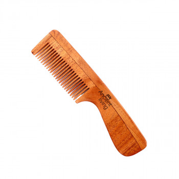 Natural Neem Wood Comb with Handle