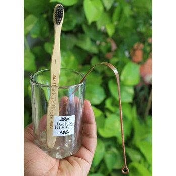 Dental Kit | Bamboo Toothbrush & Copper Tongue Cleaner | Pack of 1