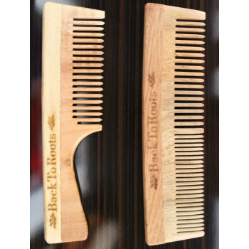 Neem Comb | Comb with Handle and Dual Toothed Comb | Full Size