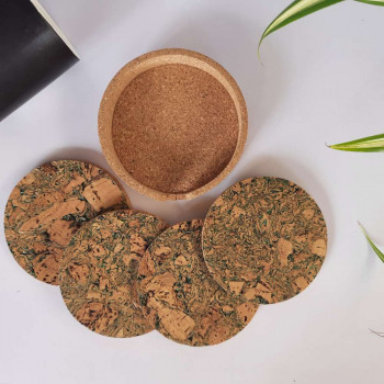 Cork Coasters Green Texture