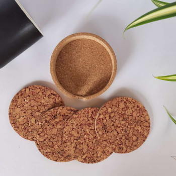 Cork Coasters Pink Spots