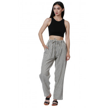 Pajama / Lounge Pant for Women - White stripes