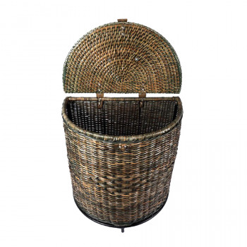 Natural Cane Laundry cum Storage Basket (Semi Circle, Height: 19")