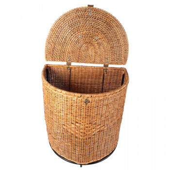 Traditional Cane Laundry cum Storage Basket (Semi Circle, Height: 21")