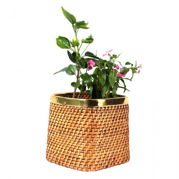 Nature Friendly Cane Planter cum Multipurpose Bin (Square 10")