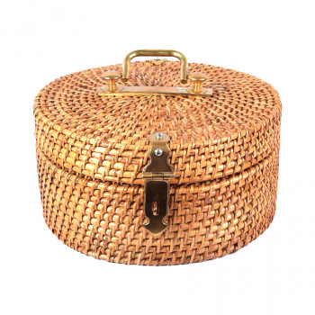 Eco-friendly Cane Jewellery cum Stationary Container (Round 10")