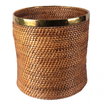 Natural Cane Planter cum Multipurpose Bin (Round 14")