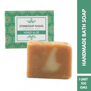 Stonesoup Khaas Bath Soap - Honey-Aloe-Turmeric, 100 gm bar