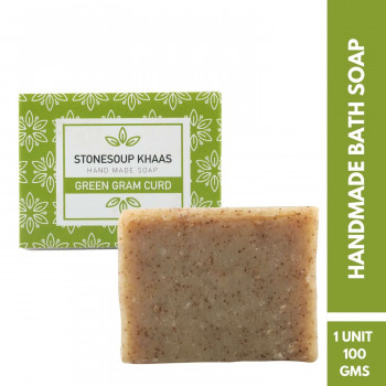 Stonesoup Khaas Bath Soap - Green Gram Curd, 100gm bar