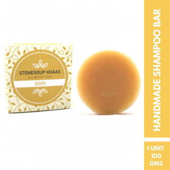 Stonesoup Khaas Shampoo Bar - Beer, 100 gm bar