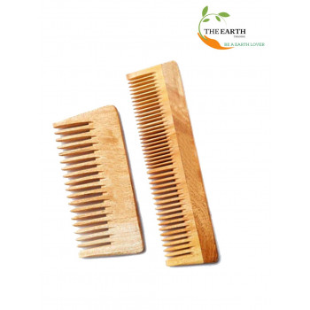 The Earth Trading Pure Kacchi Neem Wood Comb Pack Combo -02 (Pack of 2)